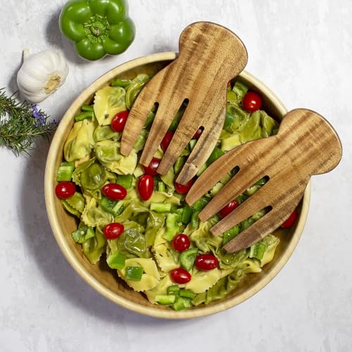TB Home Salad Hands – Acacia Wood Salad Serving Utensils for Tossing & Serving