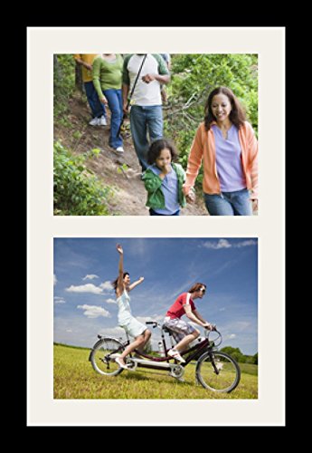 ArtToFrames Collage Photo Frame Single Mat with 2-8x10 Openings and Satin Black Frame. - color: 2 - 8x10 - (2369)