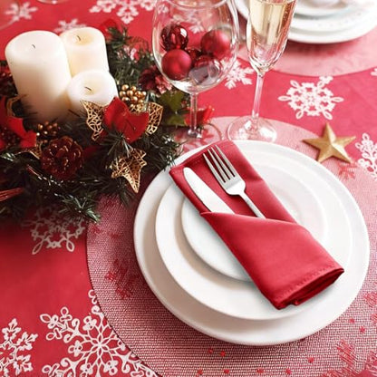 Cloth Napkins Set of 6, 18 x 18 Inch, Washable Red Dinner Napkins with Hemmed Edges for Restaurant, Wedding and Holiday - color: Red, size: 18" x 18" (Set of 6)