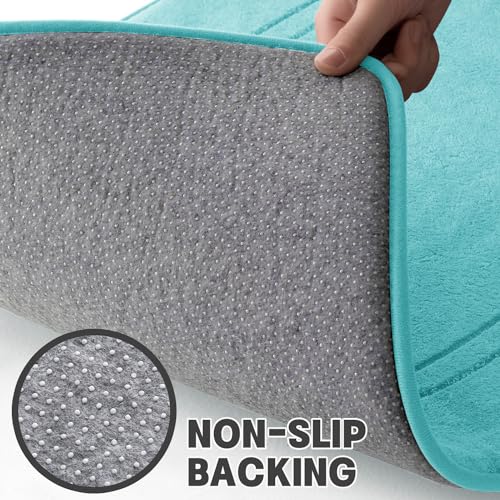 Teal Memory Foam Bath Mat Set 5 Pieces - color: Teal, size: 5pieces