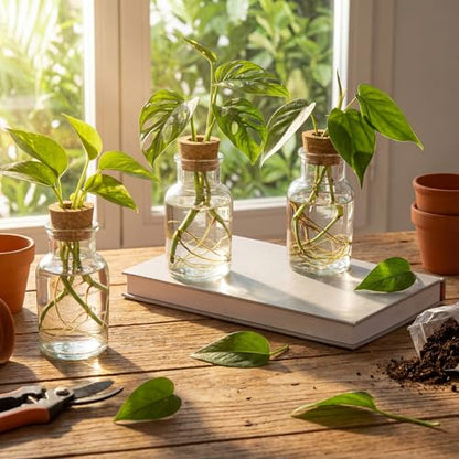 12 Pack Glass Plant Propagation Stations, Hydroponic Vases Tabletop Plant Terrarium Jar for Indoor Flower Arrangements Glass Planter Kitchen Office Decoration Gifts(Cylindrical)