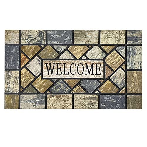 CHICHIC Front Doormat 18"x30" Outdoors Mat Heavy Duty Square Welcome Mat | Non-Slip Rubber Backing Welcome Mat, Dirt Trapping, Heavy Duty, Low Profile Indoor Outdoor Entry Way Door Mat, Easy to Clean - color: Square Welcome