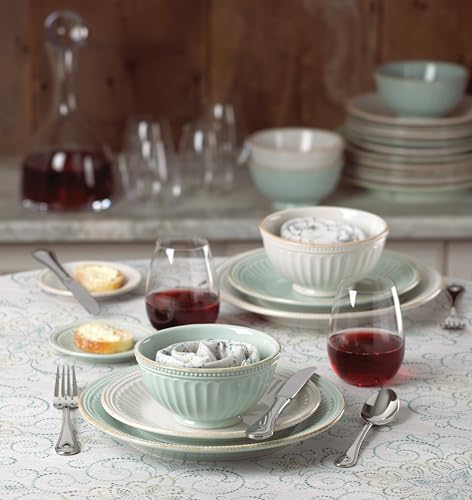 Lenox White French Perle Groove 4Pc Place Setting, 6.95 LB - style: 4-Piece Place Setting
