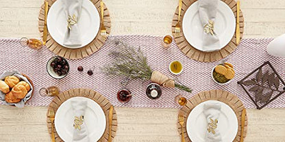 DII Woven Basics Collection 100% Cotton Knit Table Runner, 15x72, Pale Mauve - color: Pale Mauve, size: 15x72"