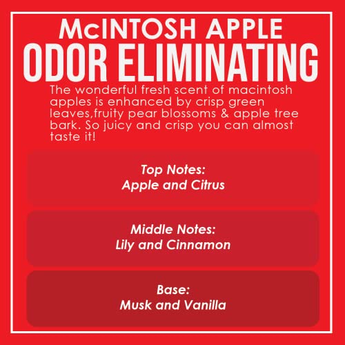 McIntosh Apple 2 Pack Odor Eliminating Highly Fragranced Candle - Eliminates 95% of Pet, Smoke, Food, and Other Smells Quickly - Up to 80 Hour Burn time - 12 Ounce Premium Soy Blend - color: Mcintosh Apple 2 Pack