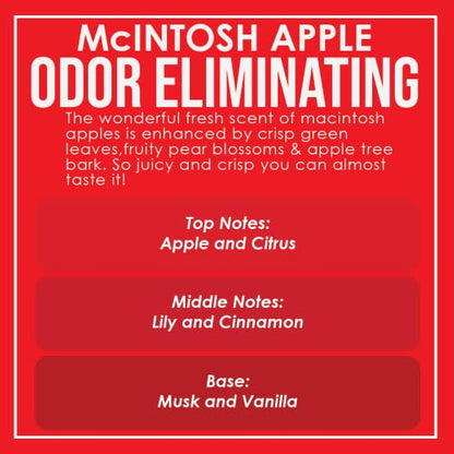 McIntosh Apple 2 Pack Odor Eliminating Highly Fragranced Candle - Eliminates 95% of Pet, Smoke, Food, and Other Smells Quickly - Up to 80 Hour Burn time - 12 Ounce Premium Soy Blend - color: Mcintosh Apple 2 Pack