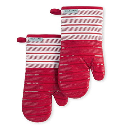 KitchenAid Albany Oven Mitt 2-Pack Set, Passion Red, 7"x13" - color: Passion Red