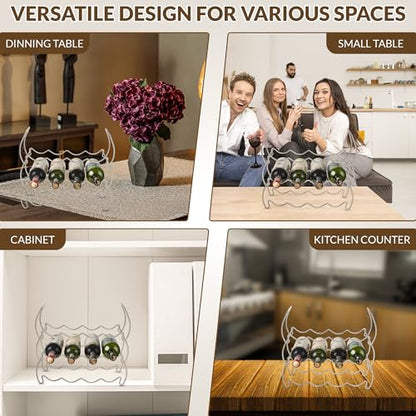 3-Tier Countertop Wine Rack, 12-Bottle Metal Liquor Display Shelf | Stackable 3-Tier Metal Wine Rack for Home Bar, Kitchen Cabinet, Countertops & Pantry - color: Silver
