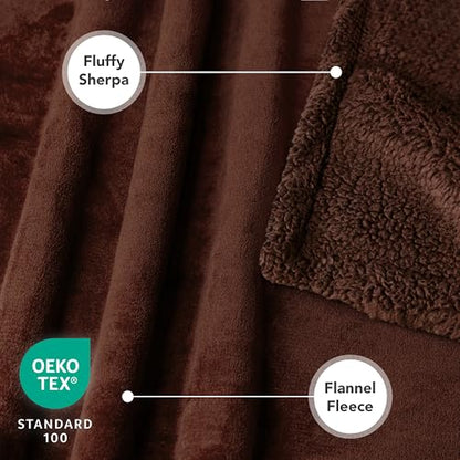 PetAmi Dog Blanket Small Medium Pet Cat Puppy Kitten, 40x29, Solid Brown | 460 GSM, Soft Sherpa Fleece Throw, Reversible Plush Couch Cover Protector Crate Carrier Sofa Bed Car Seat, Machine Washable - color: Brown/Brown Sherpa, size: Medium - 29 X 40 Inch