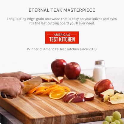 Teakhaus Carving Board with Juice Groove - Small (S) Teak Wood Cutting Board 16”L x 12”W x 1.5” Thick - Sustainably Harvested & FSC Certified - Knife Friendly with Beeswax Oil Finish - color: Cutting Board Only, size: Small (16 inch x 12 inch x 1.5 inch)