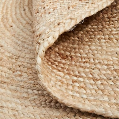 MDS® Pack of 1 Handwoven Braided Jute Area Rug 2x5 feet Oval - 100% Natural Burlap Reversible Accent Rugs for Home Decor, Living Room, Doormat, Kitchen, Entryway Rug, Rustic, Farmhouse (2'x5') - size: 2ft x 5ft