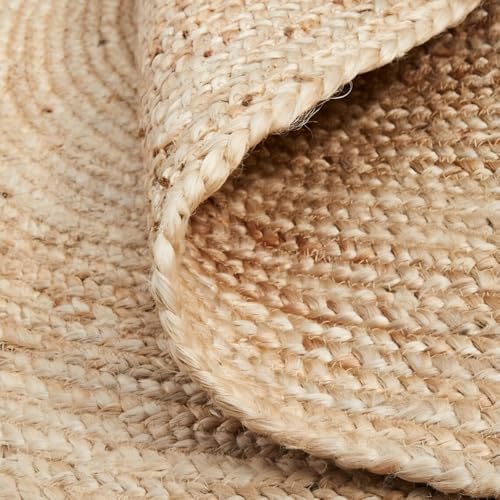 MDS® Pack of 1 Handwoven Braided Jute Area Rug 2x3 feet Oval - 100% Natural Burlap Reversible Accent Rugs for Home Decor, Living Room, Doormat, Kitchen, Entryway Rug, Rustic, Farmhouse (2'x3') - size: 2' x 3' (Oval)