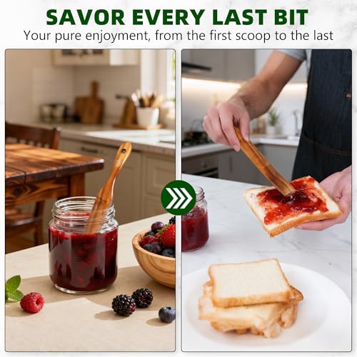 7 Pcs Teak Wooden Utensil Set, Wooden Spoons for Cooking | Non-Toxic & Nonstick Safe Kitchen Utensil, Durable Comfort Grip， Heat Resistant Wood Spatula Set - size: 7 Pieces Set
