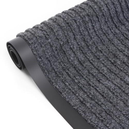 Storystore 4' x 5' Front Door, Mat Heavy-Duty Commercial Mat for Indoor/Outdoor Entryways, Non Slip Rubber Backing Low Profile for Entrance Home Office, Patio & Garage(Gray) - color: Grey, size: 4' x 5' (Rectangular)