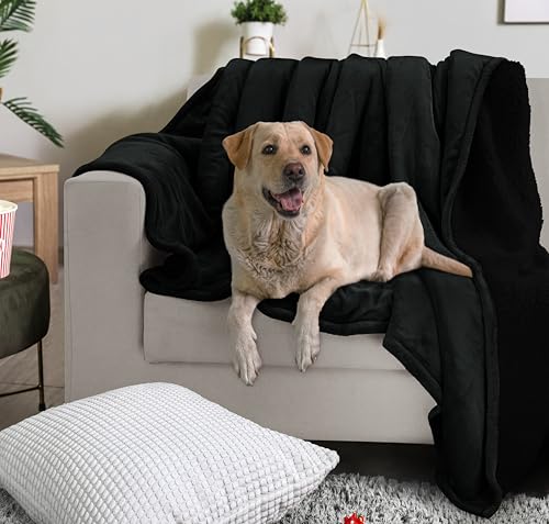 Utopia Bedding Reversible Plush Sherpa Blanket King Size Black, 90x102 Inch | Soft, Warm, Fleece, Bed, Sofa, Couch, Camping, Travel, Cozy, All Season - color: Black, size: King (90x102 Inch)