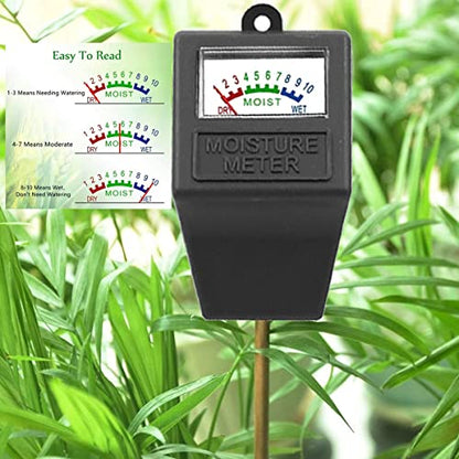 Soil Moisture Meter,Plant Hygrometer Moisture Sensor Plant Water Monitor for Potted Plants,Garden,Farm, Lawn(No Battery Needed)-Black - color: Black