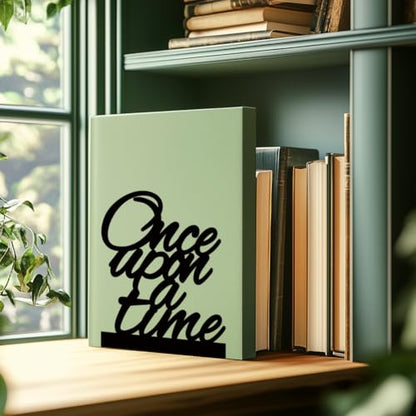 Unique Metal Bookends for Shelves Decorative Black Bookends 7x4.7x3.5 inch 1 Pairs/2 Pcs - style: Words