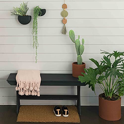 Main + Mesa Woven Cotton Pom Pom Throw - color: Blush