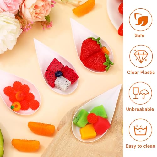 200 Pcs 4 Inch Appetizer Plates Disposable Plastic, White - color: White