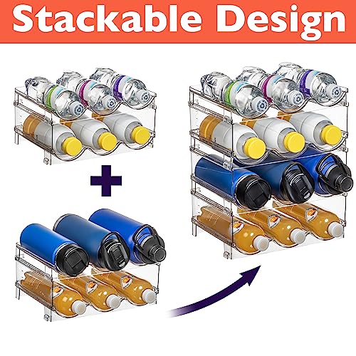 ClearSpace Water Bottle Organizer, Stackable Cabinet Storage, 8 Pack | Stackable water bottle holder organizes bottles, drinks, and tumblers in cabinets, fridges, and pantries while saving space. - size: 8 Pack