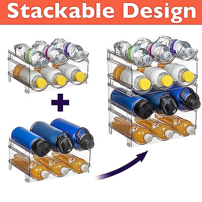 ClearSpace Water Bottle Organizer, Stackable Cabinet Storage, 8 Pack | Stackable water bottle holder organizes bottles, drinks, and tumblers in cabinets, fridges, and pantries while saving space. - size: 8 Pack