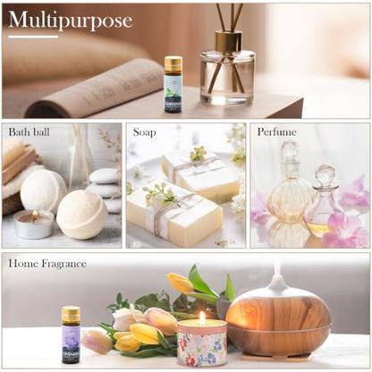 Essential Oil Set, 40 Pcs Fragrance Aromatherapy Oils for Skin, Diffusers, Home Care, Humidifier, Laundry, Candle Making - Tea Tree, Sandalwood, Lavender, Vanilla, Eucalyptus and More(5mL) - color: 40 Pack Essential Oil Set Blue