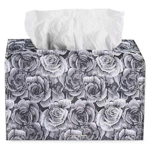 Leather Cover for Disposable Paper Hand Towel Box, Compatible with Kleenex Paper Hand Towel(1-3D Black Grey) - color: 1-3d Black Grey
