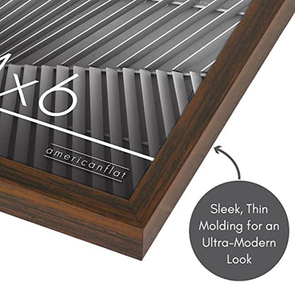Americanflat 4x6 Picture Frame with Shatter-Resistant Glass - Streamline Collection - Thin Border Photo Frame for Tabletop and Wall Display - Hanging Hardware and Easel Stand Included - Walnut | Shatter-resistant glass, wall or tabletop display with inclu