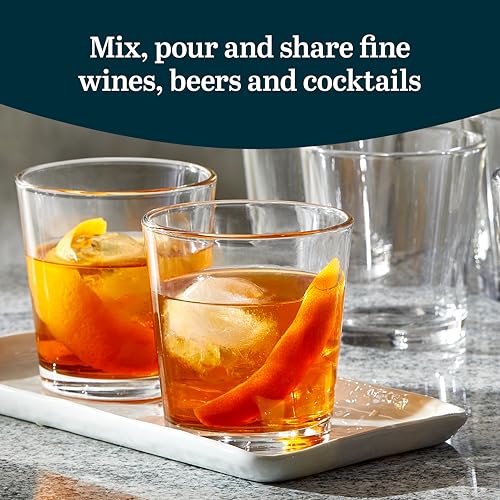 Libbey Bar Essentials Double Old Fashioned Glasses, 12 oz, Clear Restaurant Quality Drinking Glasses Set of 6, Modern Rocks Glass Set for Everyday Use - color: DOF 6