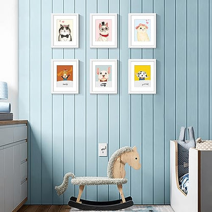 upsimples 8.5x11 Picture Frame Set of 10, Display Pictures 6x8 with Mat or 8.5x11 Without, Multi Photo Frames Collage for Wall or Tabletop Display, White | Fit 6x8 Photos and 8.5x11 Certificate, Wall or Tabletop Display, For Gallery Hallway Living Room, F
