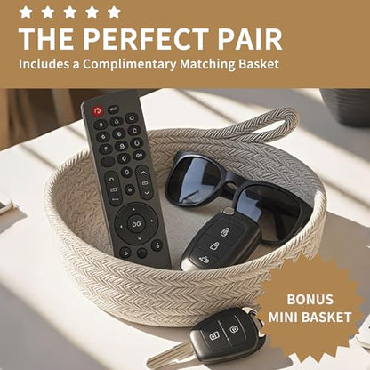 125L Extra Large Blanket Basket, 25" x 16" | Jumbo Laundry Woven Cotton Rope Basket with Handles, Baby Toy Storage, Gradual Brown - color: gradual brown, size: 1 Pack