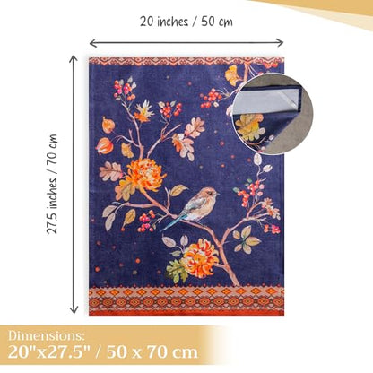 Maison d' Hermine Kitchen Towels Set of 3 Reusable 100% Cotton 27.50" x 20" | Cloth Tea Dish Towels Absorbent with Hanging Loop for Kitchen Dining Hotel Home Thanksgiving Christmas - Kelim - Infinity - color: 024 - Kelim - Infinity
