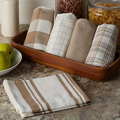 DII Basic Kitchen Large Cotton Dishtowel Set of 5, 18x28, Stone - color: Stone