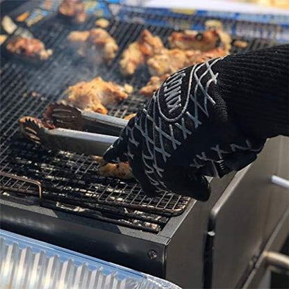 Kingsford Heat-Resistant BBQ Grill Gloves, Five Finger, 2 Count Pair | Protects hands from extreme temperatures, textured grip for secure hold, sold as a set of two