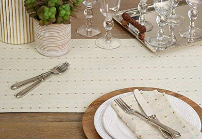 Saro Lifestyle Stitched Line Table Runner, White, 16" x 90" - color: White, size: 16" x 90"