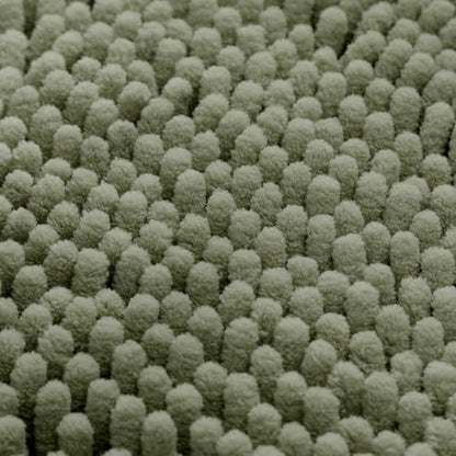 HOMEIDEAS 3 Pieces Bathroom Rugs, Ultra Soft Non Slip Absorbent Chenille Toilet Bath Mat Set (Sage Green) - color: Green-sage Green, size: 17"x24"+20"x32"+U Shape 20"x24"