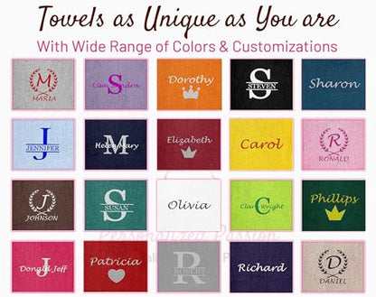 Personalized Passion 2pc Hand Towels Set - Custom Turkish Cotton with Embroidered Name, Monogram - Super Soft & Absorbent Hand Towels - Lavender, 16"x27" - color: Lavender, size: 2 Pack Hand Towels (16"x27")