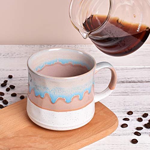 Bosmarlin Large Ceramic Coffee Mug, Big Tea Cup, 7 Colors to Choose, 21 Oz, Dishwasher and Microwave Safe, 1 PCS (White) - color: White