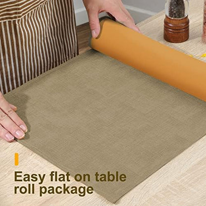 Wipeable Table Runner, Thick Farmhouse Dresser Runner, Rustic Indoor/Outdoor (72'', Camel Brown) - size: 72''(Fits Length 45''-57'' Table)