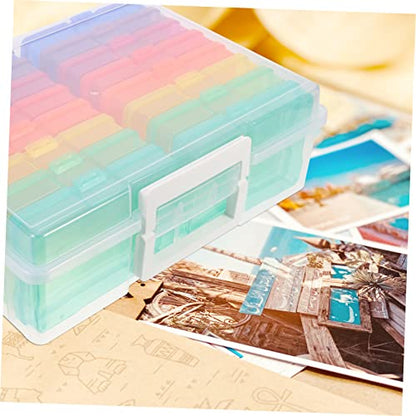 VILLCASE 1set Compartment Photo Storage Organizer Box Versatile Classified Card Holder and Photo Keeper for Home Crafts and Keepsakes for Birthdays and Festivals