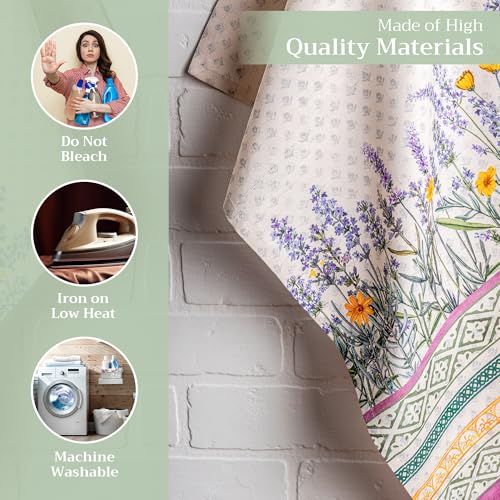 Maison d' Hermine Kitchen Towels Set of 3 Reusable 100% Cotton 27.50" x 20" | Cloth Tea Dish Towels Absorbent with Hanging Loop for Kitchen Dining Party Wedding Hotel Home Spring Summer - Fanny Lavender - color: 014 - Fanny Lavender