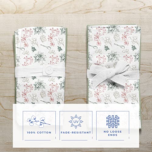 Kitchen Towels Set of 2 - Super Soft, Absorbent Dish Cloths for Drying Dishes - 100% Cotton 20 x 28 Inches Quick Dry Tea Towel with Hanging Loop (North Pole Print)