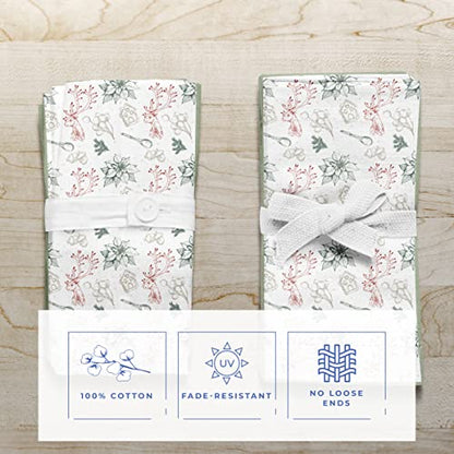 Kitchen Towels Set of 2 - Super Soft, Absorbent Dish Cloths for Drying Dishes - 100% Cotton 20 x 28 Inches Quick Dry Tea Towel with Hanging Loop (North Pole Print)