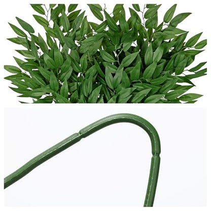 Faux Eucalyptus Stems Italian Ruscus Willow Eucalyptus Leaves 30” Long Fake Salix Leaves 6 Pack Silk Greenery Stems for DIY Bouquet Arrangements -Artificial Eucalyptus Stems-Green - color: Italian Ruscus#2