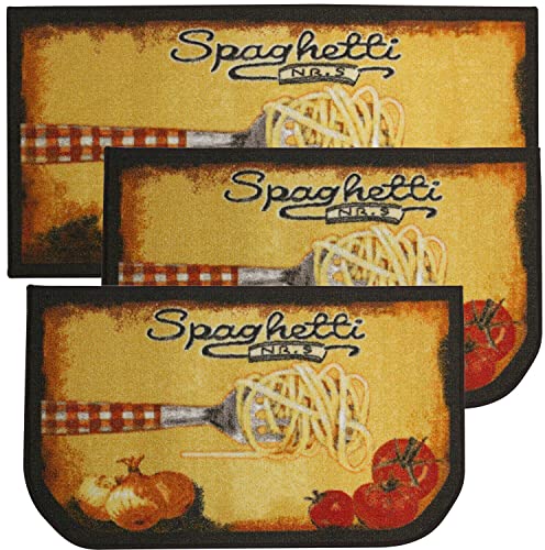 Kashi Home Kitchen Rug, Area Rug, Mat, Beautiful Print Non-Skid Latex Back Spaghetti 20x40 Rectangle - color: Spaghetti, size: 20x40 Rectangle