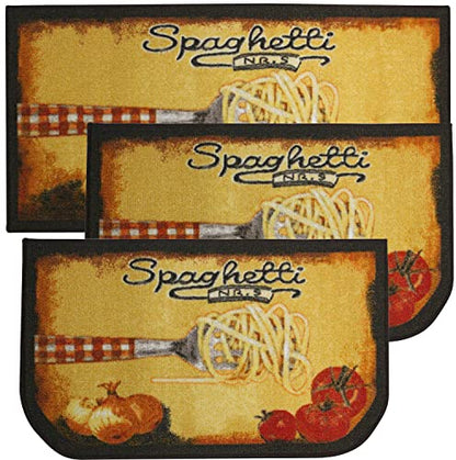 Kashi Home Kitchen Rug, Area Rug, Mat, Beautiful Print Non-Skid Latex Back Spaghetti 20x40 Rectangle - color: Spaghetti, size: 20x40 Rectangle