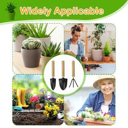 Small Garden Tools,3 Pcs Mini Garden Tools Set,Include Small Trowel,Mini Shovel and Hand Rake,Heavy Duty Indoor Gardening Plant Tools Set for Succulent,Bonsai,Pot Plants,Potting Tools Kit