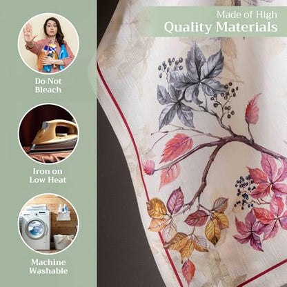 Maison d' Hermine Kitchen Towels Set of 3 Reusable 100% Cotton 27.50" x 20" | Cloth Tea Dish Towels Absorbent with Hanging Loop for Kitchen Dining Hotel Home Thanksgiving Christmas - Equinoxe - Beige - color: 023 - Equinoxe - Beige