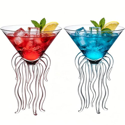GAOGAO Octopus Cocktail Glass Creative Drinkware Bar Goblet Tools Snifters (Huge 2 Transparent) - color: Huge 2 Transparent (250ml), size: 8.5 Ounces