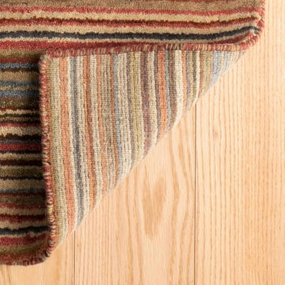 Dash & Albert Brindle Spice Striped Handmade Wool Runner Rug, 2'6"x8' - color: Spice, size: 2'6" x 8' (Runner)